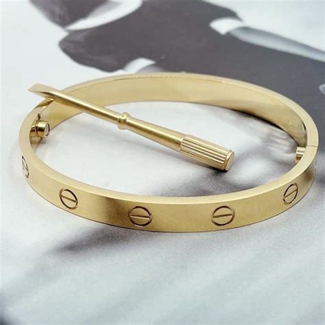 cartier love bracelet dupe white gold|cartier love bracelet look real.